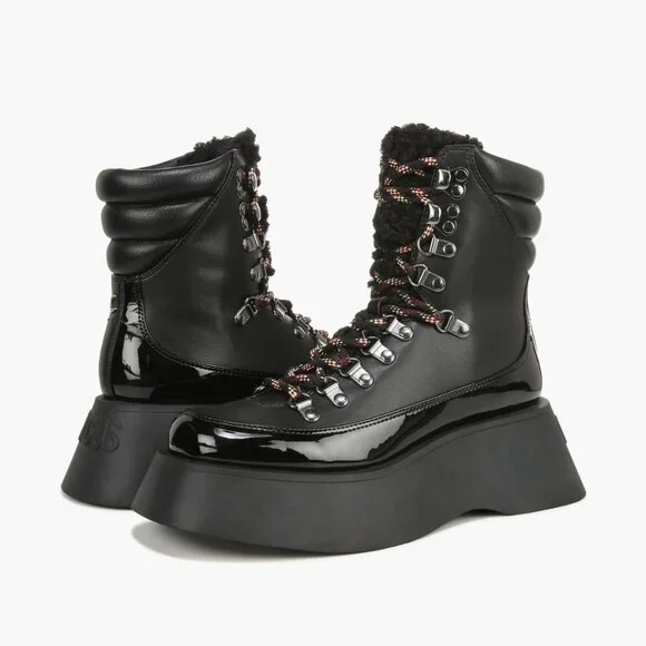NEW Circus NY by Sam EdelmanGail Lace-Up Platform Boot Y2k Black - Picture 8 of 10
